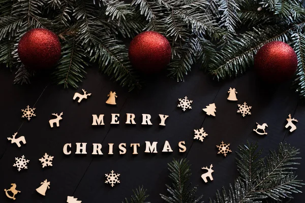 Merry Christmas Words Christmas Background — Stock Photo, Image