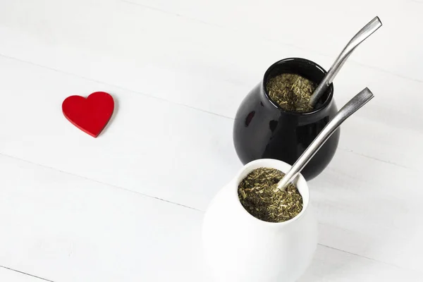 Yerba Mate San Valentín Concepto Foto —  Fotos de Stock