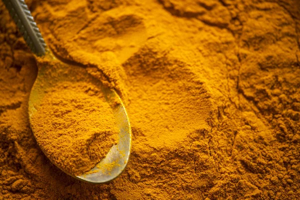 Pulbere Turmeric Conceptul Condimente Proaspete — Fotografie, imagine de stoc