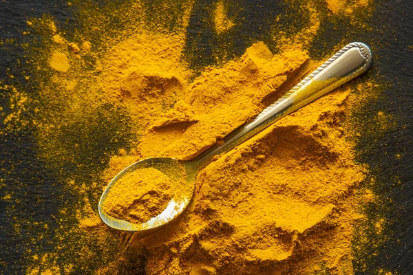 Pulbere Turmeric Conceptul Condimente Proaspete — Fotografie, imagine de stoc