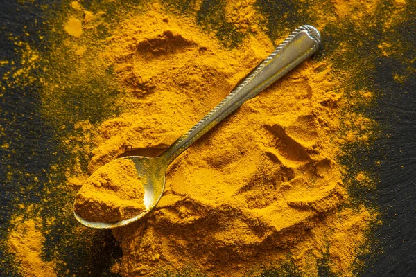 Pulbere Turmeric Conceptul Condimente Proaspete — Fotografie, imagine de stoc