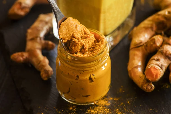 Turmeric Paste Golden Milk — Stock Photo, Image