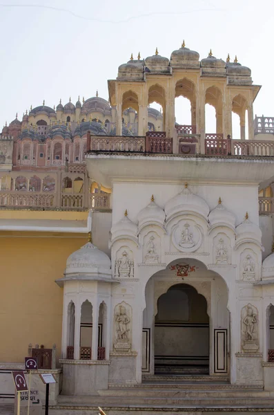 Part  the building of the Palace of the winds Hava Makhal in Jaipur India — Stock Photo, Image