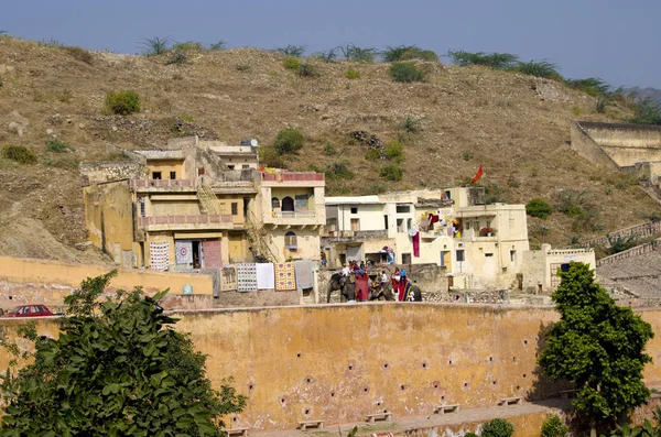 A következő reptér környékén: Amber fort India Jaipur közelében táj — Stock Fotó