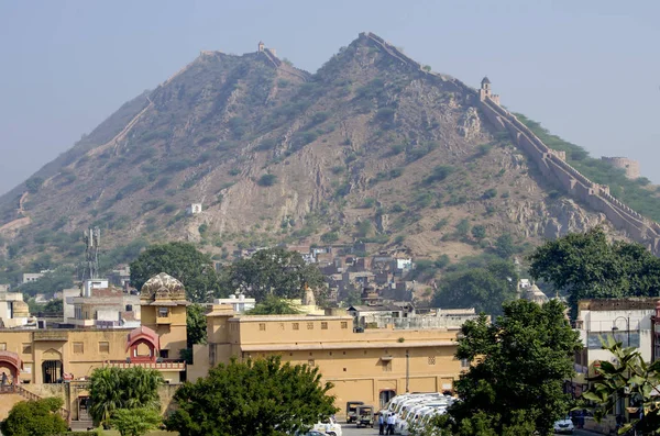 Paisagem nas proximidades em torno do forte de Amber Índia Jaipur — Fotografia de Stock