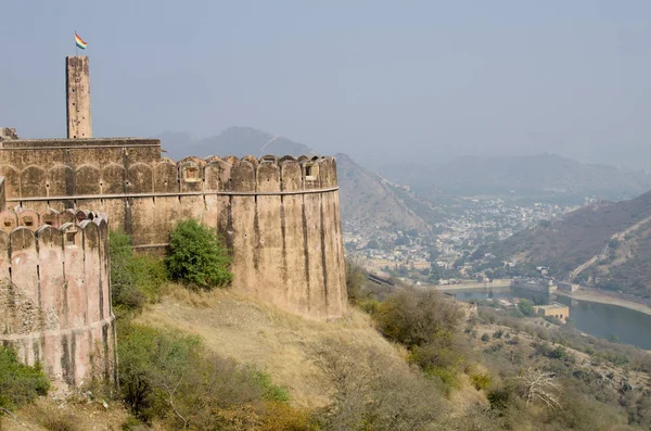 Arkitektonisk konstruktion en fort Djaygarh i Jaipur Indien — Stockfoto