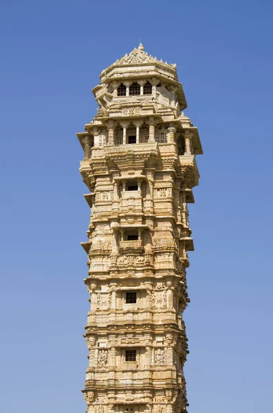 Vijay Stambkh, una torre triunfa en un fuerte Chittorgarkh India — Foto de Stock