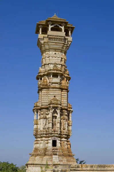 Vijay Stambkh, έναν πύργο νίκες σε ένα οχυρό Chittorgarkh Ινδία — Φωτογραφία Αρχείου