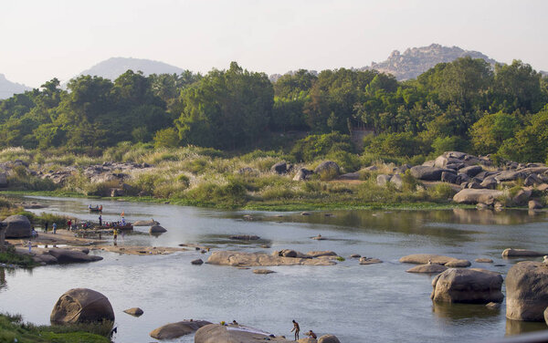 beautiful landscape of the ancient city of Hampi in India