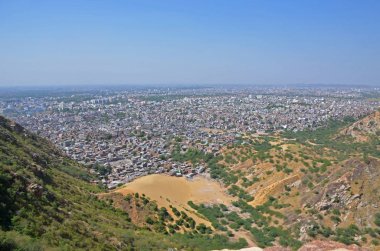 Hindistan üstten görünüm Jaipur şehir güzel manzara