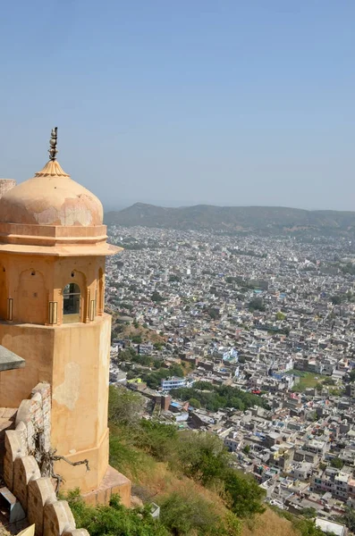 Krásná Krajina Města Jaipur Indii Pohled Pevnost — Stock fotografie