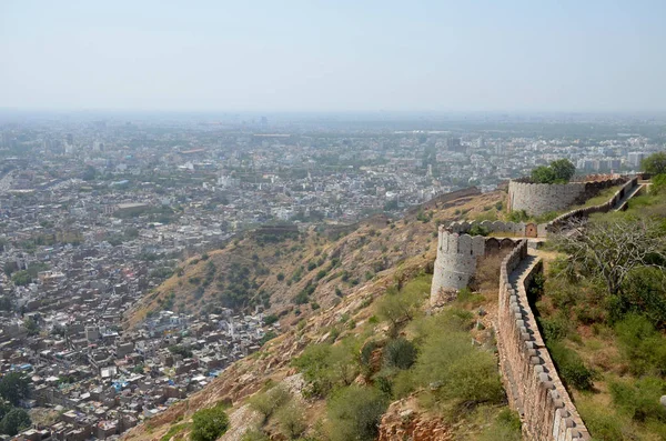 Bela Paisagem Cidade Jaipur Índia Uma Vista Forte — Fotografia de Stock