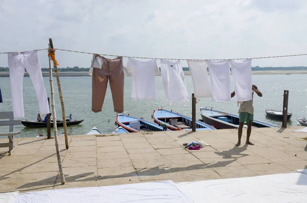 Washing River Ganges Varanasi India — Stock Photo, Image