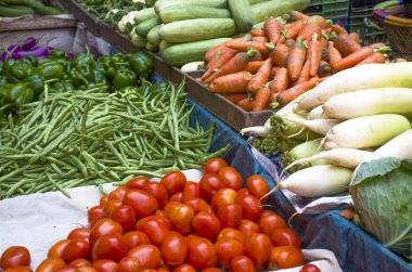 Fresh vegetables on the market in Nepal