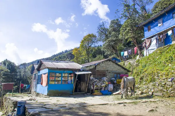 Paisaje Casa Las Montañas Del Himalaya Nepal — Foto de Stock