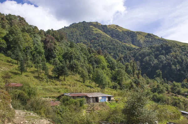 Huis Landschap Himalaya Bergen Nepal — Stockfoto