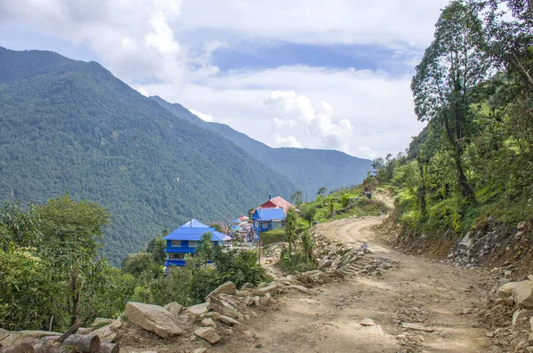 Paisaje Casa Las Montañas Del Himalaya Nepal — Foto de Stock