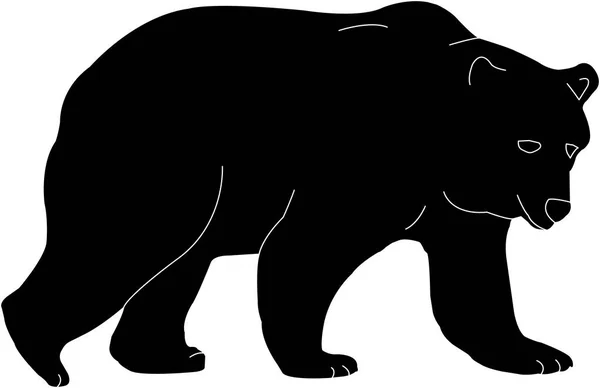 Silhouette grizzli — Image vectorielle