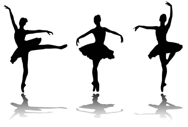 Elegante Ballerinas Silhouetten lizenzfreie Stockvektoren