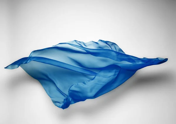 Абстрактная голубая ткань в движении — стоковое фото