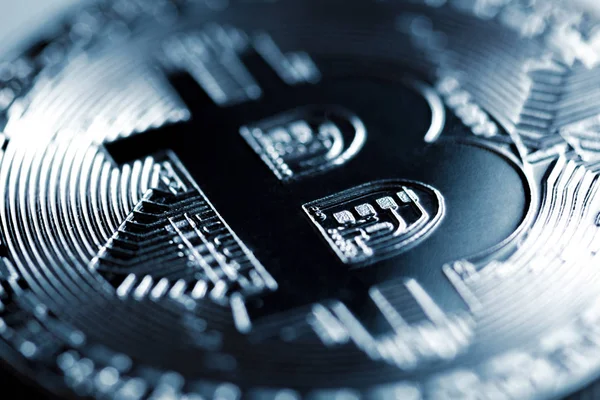 Gümüş bitcoin yakın çekim