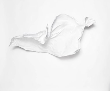 Beyaz arka plan üzerinde soyut beyaz kumaş