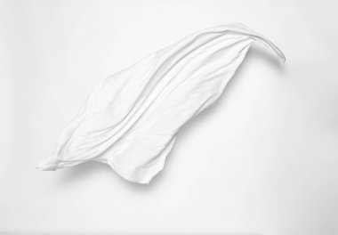 Beyaz arka plan üzerinde soyut beyaz kumaş