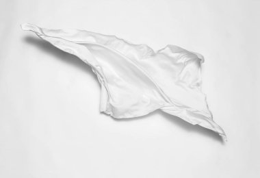 Beyaz arka plan üzerinde soyut beyaz kumaş