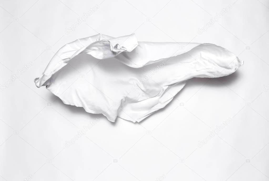 abstract white fabric over white background