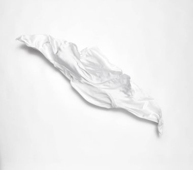 Beyaz arka plan üzerinde soyut beyaz kumaş