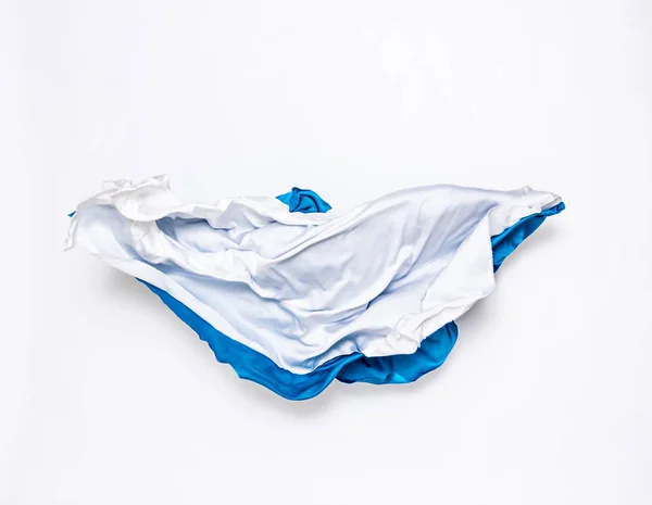 Abstract blue and white fabric in motion — Stock Photo, Image