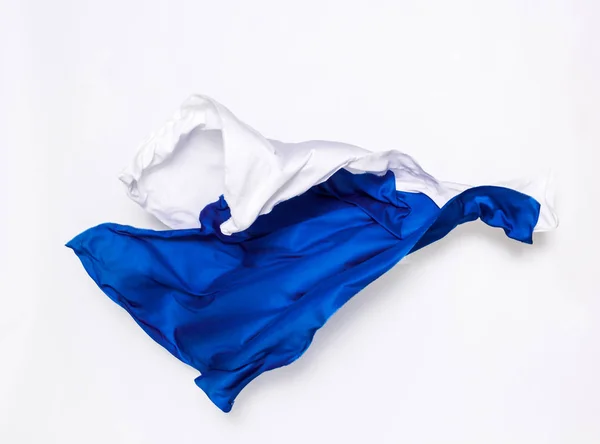 Abstract blue and white fabric in motion — Stock Photo, Image