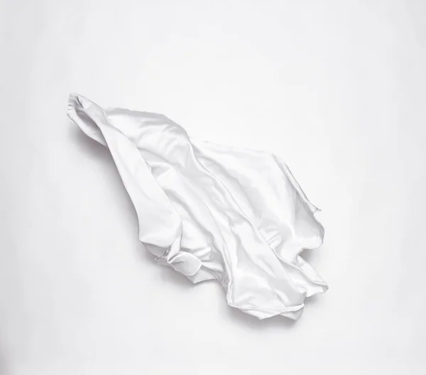 Tecido branco abstrato sobre fundo branco — Fotografia de Stock