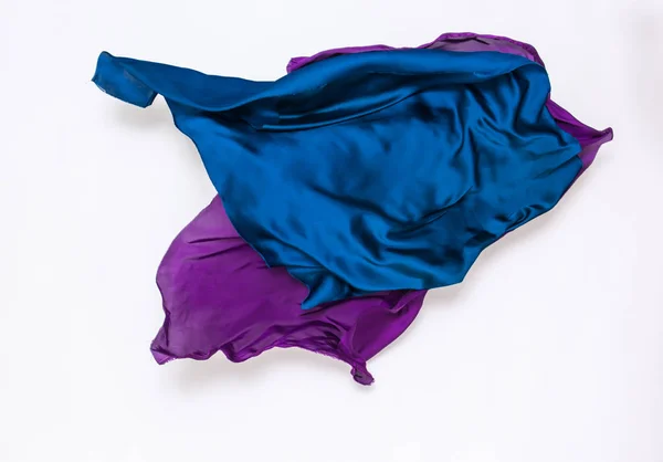 抽象蓝色和紫罗兰色的织品在运动 — 图库照片