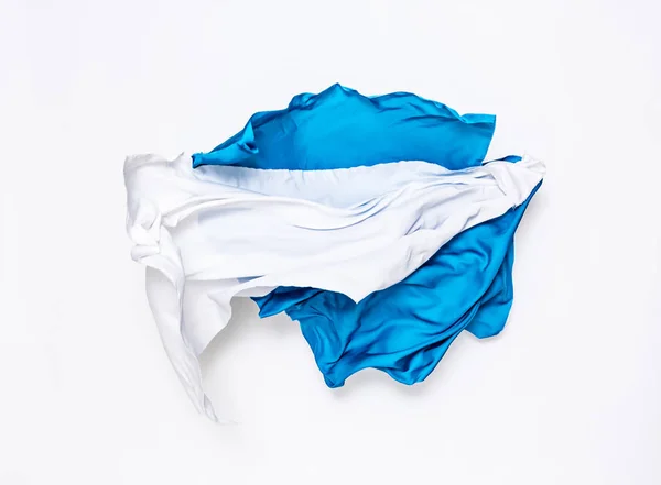 Abstrakcja Niebieski i biały tkaniny w ruchu — Zdjęcie stockowe