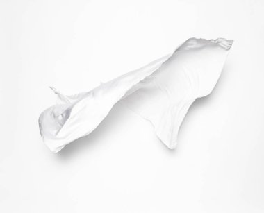 Beyaz arka plan üzerinde soyut beyaz kumaş