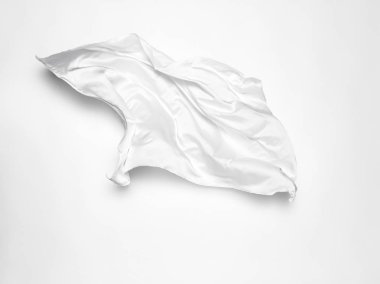 Beyaz arka plan üzerinde soyut beyaz kumaş