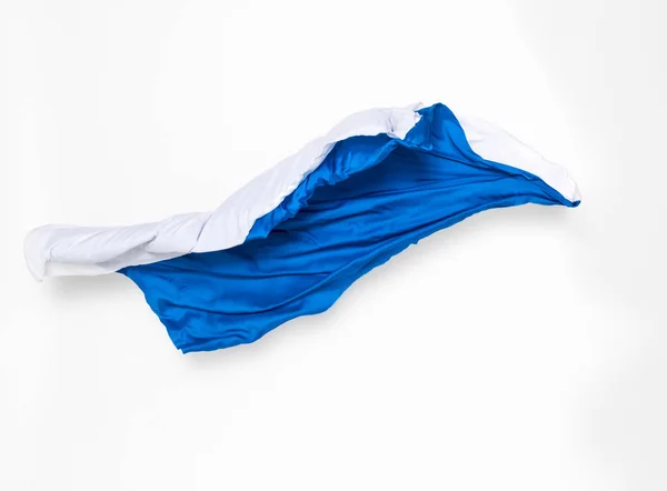 Abstraktní modré a bílé tkaniny v pohybu — Stock fotografie