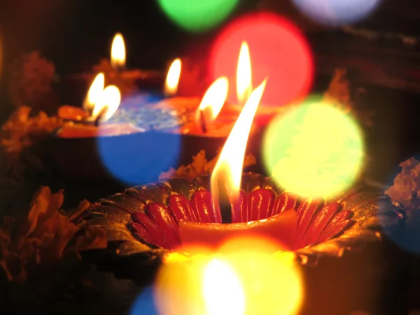 Diwali lampor och lampor — Stockfoto