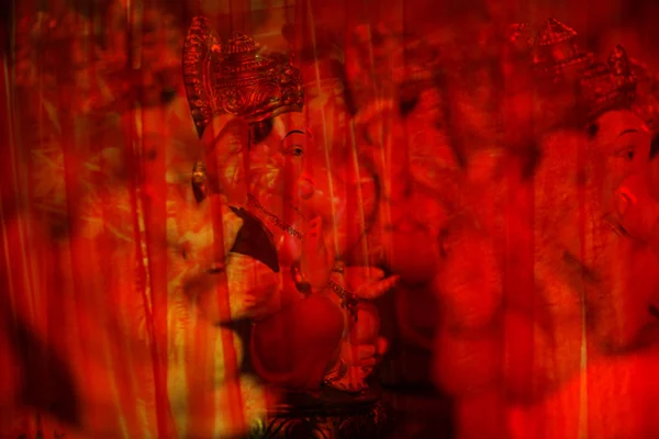 Lord Ganesh in Red Curtains — Stock Photo, Image