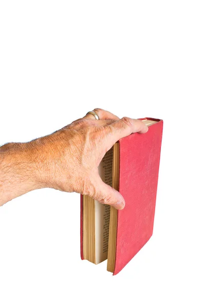Mão masculina com livro — Fotografia de Stock