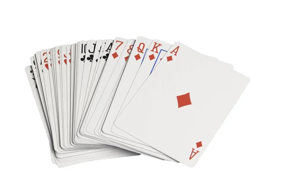 Deck de cartas espalhadas viradas para cima — Fotografia de Stock