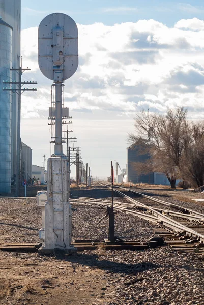 Railroad signal and switch — Stock Photo, Image