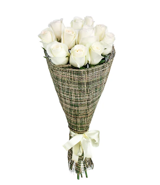 Flower bouquet of white roses — Stock Photo, Image