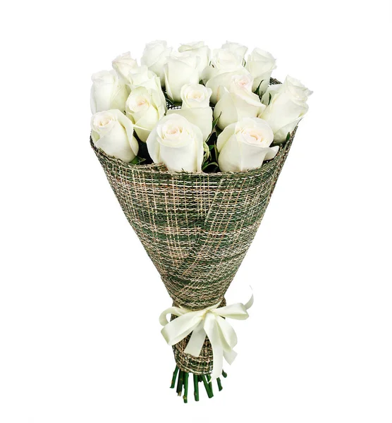 Blumenstrauß aus weißen Rosen — Stockfoto
