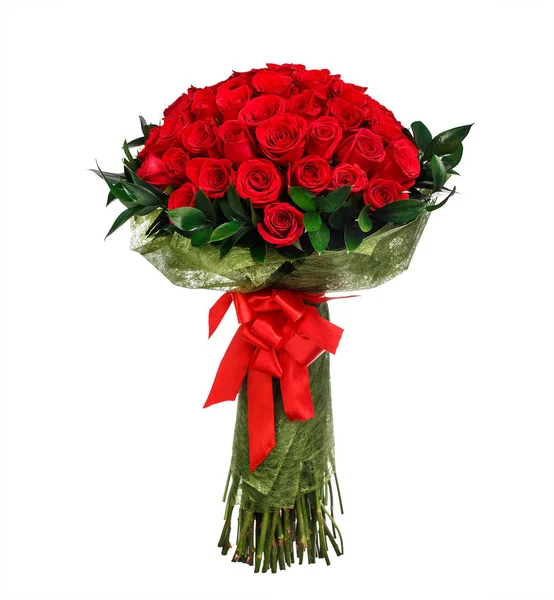 Blombukett röda rosor — Stockfoto