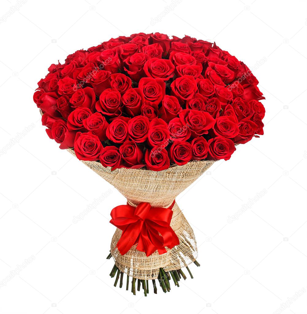 Flower bouquet of 100 red roses — Stock Photo © vankad #140713138
