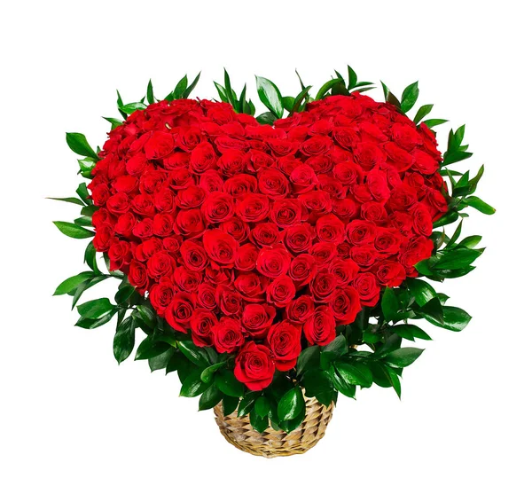 Bouquet a forma di cuore di rose rosse — Foto Stock