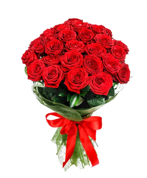 Λουλούδι μπουκέτο από κόκκινα τριαντάφυλλα — Φωτογραφία Αρχείου