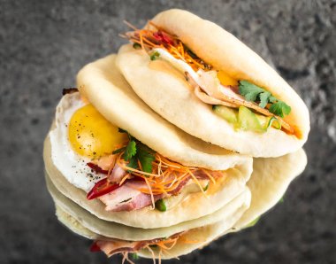 Bao topuz, sandviç, gua bao buğulama